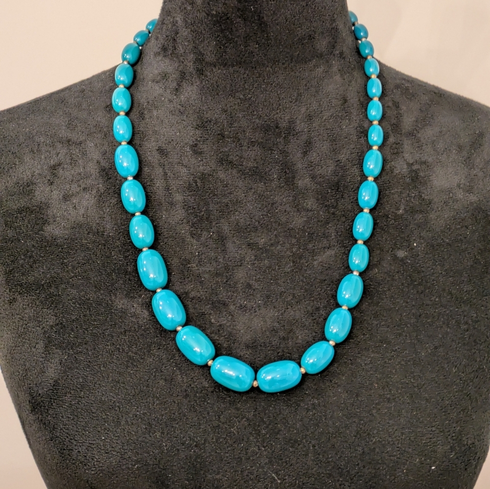 Vintage 1980's Vntage Beaded Green Necklace